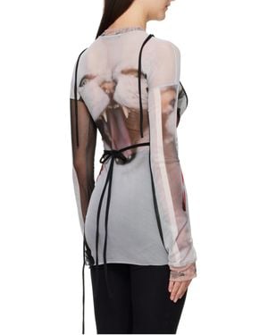 OTTOLINGER Mesh Pattern Long-Sleeved Top - Gray