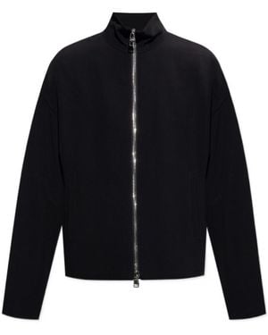 McQueen Stand Collar Zipper Jacket - Blue