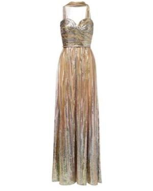 Elie Saab Scarf-Detail Sequined Gown - Natural