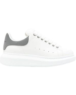 McQueen Oversized Leather Sneakers - White