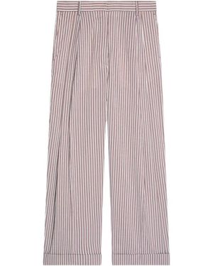 Dries Van Noten Pleated Striped Trousers - Purple
