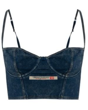 DIESEL Sheila-Dnm Logo-Patch Bra - Blue