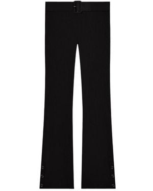 Courreges Courrèges Belted Flared Trousers - Black