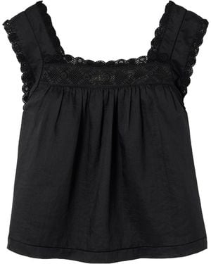Doen Aphra Crochet-Trim Blouse - Black