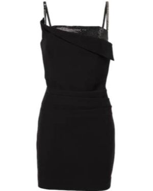 Roland Mouret Crystal-Embellished Crêpe Minidress - Black