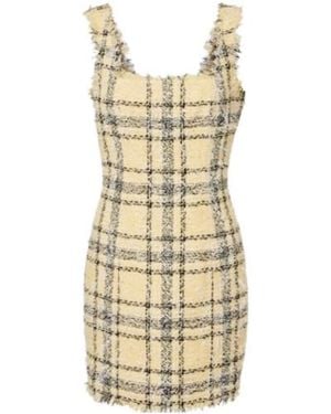 Balmain Checked Sequined Tweed Minidress - Metallic
