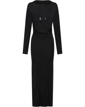 Dion Lee Cut-Out Gathered Hooded Maxi Dress - Black