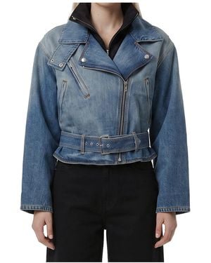 Alaïa Long-Sleeve Denim Jacket - Blue