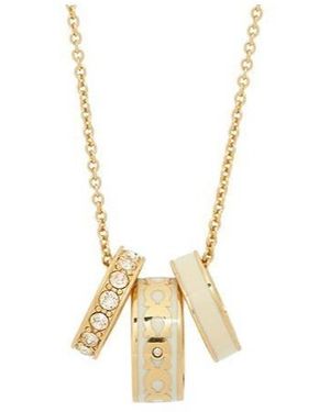 COACH Crystal-Rings Necklace - Metallic