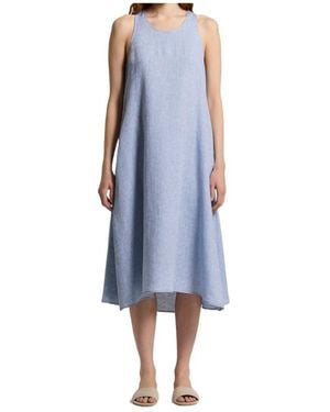 Peserico A-Line Sleeveless Midi Dress - Blue