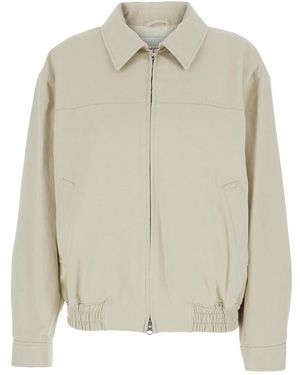 DUNST Elasticated Waistband Zip-Up Jacket - White