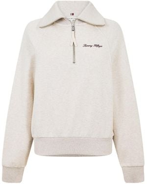 Tommy Hilfiger Halfzip Sweatshirt - White