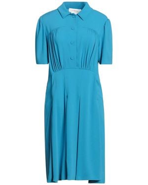 Sportmax Solid Colour Shirt Dress With Multiple Pockets - Blue