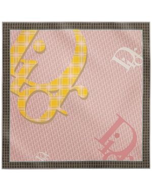 Dior Infini Tartan90 Square Scarf - Pink