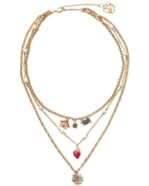 Burberry Multi-Layered Charm Necklace - White