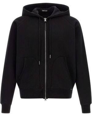 Tom Ford Zip-Up Cotton Hoodie - Black