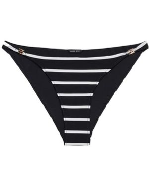 Anine Bing Striped Bikini Bottoms - Black