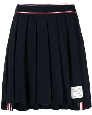 Thom Browne Pleated High-Low Skirt - Blue