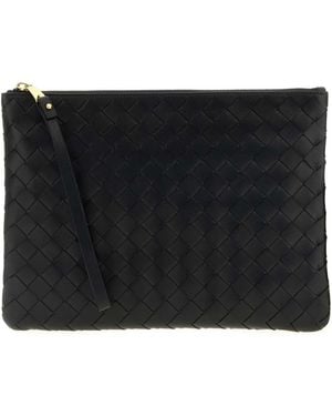 Bottega Veneta Zipper Clutch - Black