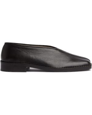Lemaire Flat Piped Slippers - Black