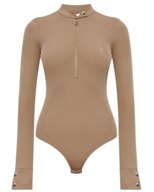 Courreges Long Sleeve Jumpsuit - Natural