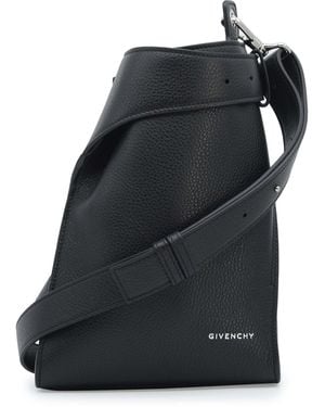 Givenchy Small Leather Belted Messenger Bag - Black
