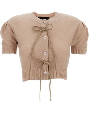 Simone Rocha Tie-Detail Cardigan - Natural