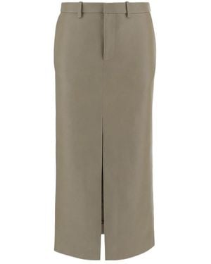 Frankie Shop Slit Midi Skirt - Gray