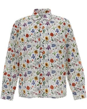 Junya Watanabe Floral-Printed Buttoned Shirt - White