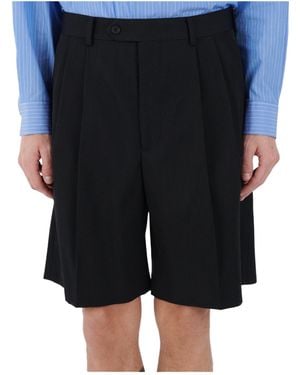 AURALEE Wool Belt Loop Shorts - Black