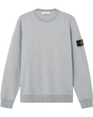 Stone Island Compass-Badge Cotton Sweatshirt - Grey