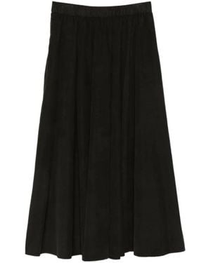Aspesi Pleated Corduroy Midi Skirt - Black