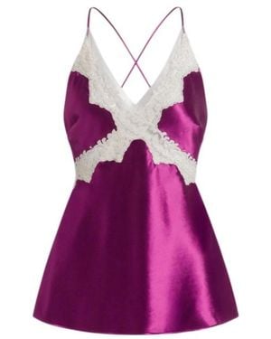 Alberta Ferretti Lace Camisole - Purple