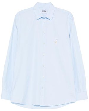 Moschino Embroidered Cotton Shirt - Blue