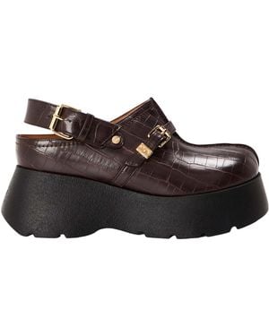 Ganni Sabot Platform Boots - Brown