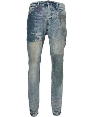 Purple Brand Fossil-Print Jeans - Blue