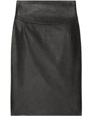 Givenchy High-Waisted Leather Skirt - Gray