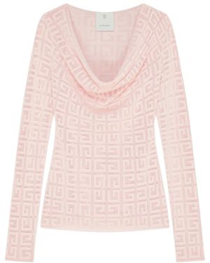 Givenchy 4G Jacquard Draped Jumper - Pink