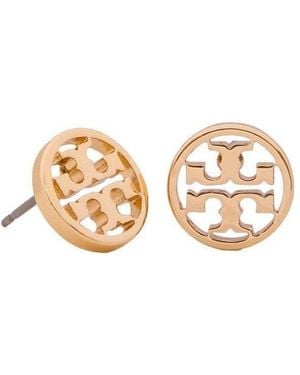 Tory Burch Logo-Plaque Earrings - Multicolor