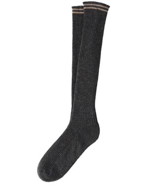 Brunello Cucinelli Ribbed Knitted Socks - Black