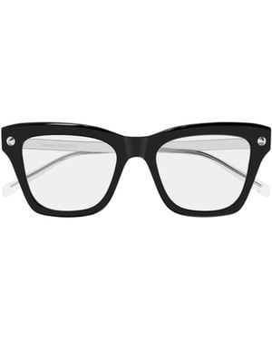 McQueen Eyewear Square Frame Glasses - Metallic