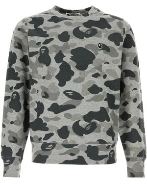 A Bathing Ape Camo Ape Head Crewneck Jumper - Grey