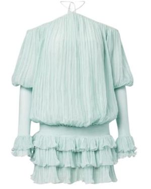 Blumarine Silk Chiffon Minidress - Blue