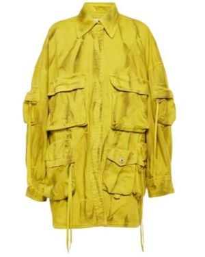 The Attico Fern Cotton Biker Jacket - Yellow