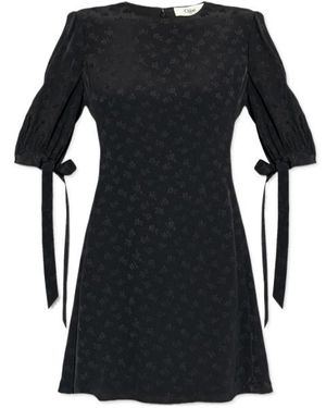 Chloé Chloé Floral Pattern Mini Dress - Black