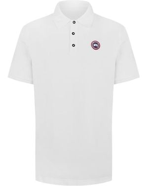 Canada Goose Logo Crew Neck Polo Shirt - White