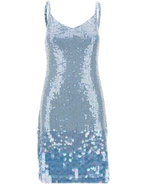 P.A.R.O.S.H. Iridescent Sequin-Embellished Mini Dress - Blue