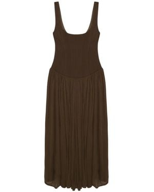 brown ribbed long sleeve dress Simkhai Women's Georgina Dress – Saint Bernard