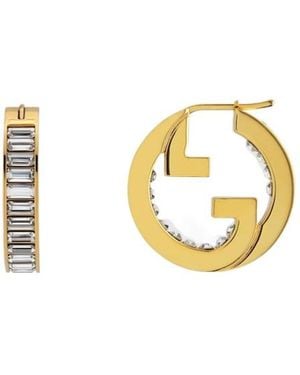 Gucci Blondie Crystal Hoop Earrings - Metallic