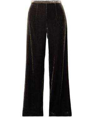 LeKasha San Polo Velvet Wide-Leg Trousers - Black